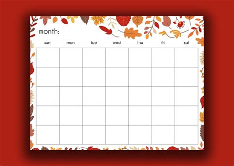 fall calendar template|free printable autumn templates.